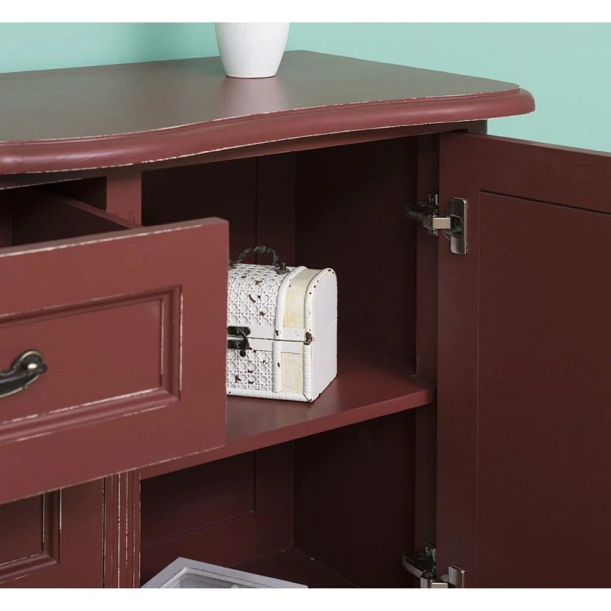 Cajonera barroca Casa Padrino en rojo estilo franc¨¦s antiguo - muebles estilo antiguo