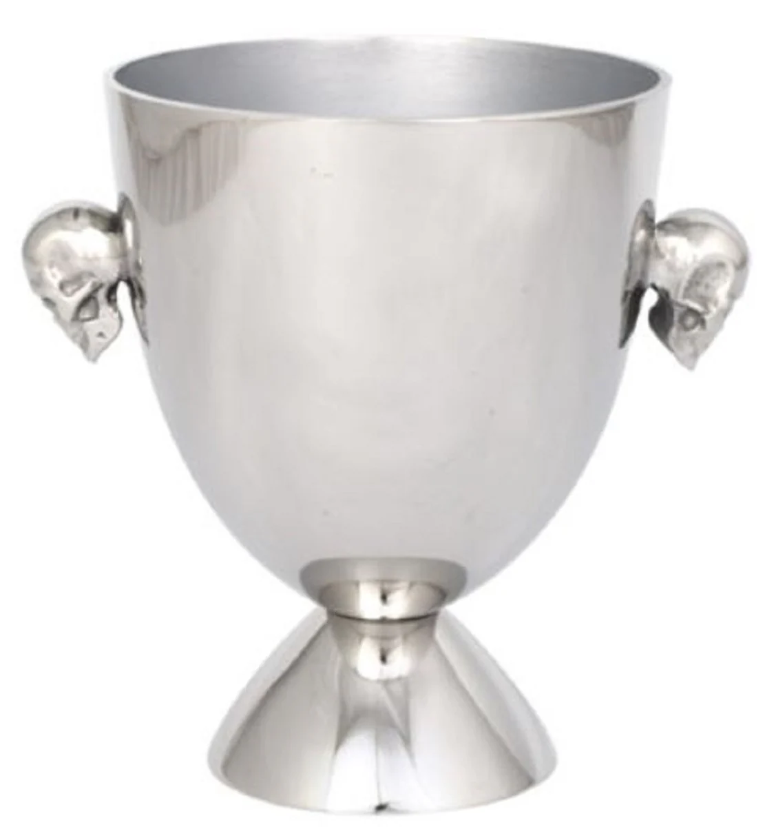 Casa Padrino cubeta de hielo de aluminio calavera plata ? 15 x H. 20 cm - Enfriador de Vino - Enfriador de Champ¨¢n con 2 Asas - Accesorios de Gastronom¨ªa