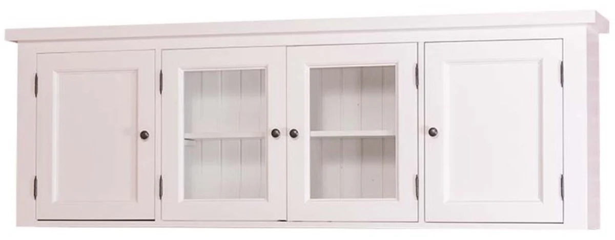Casa Padrino armario de pared / armario superior de cocina de estilo country blanco 192 x 31 x H. 65 cm - Armario de Cocina con 4 Puertas
