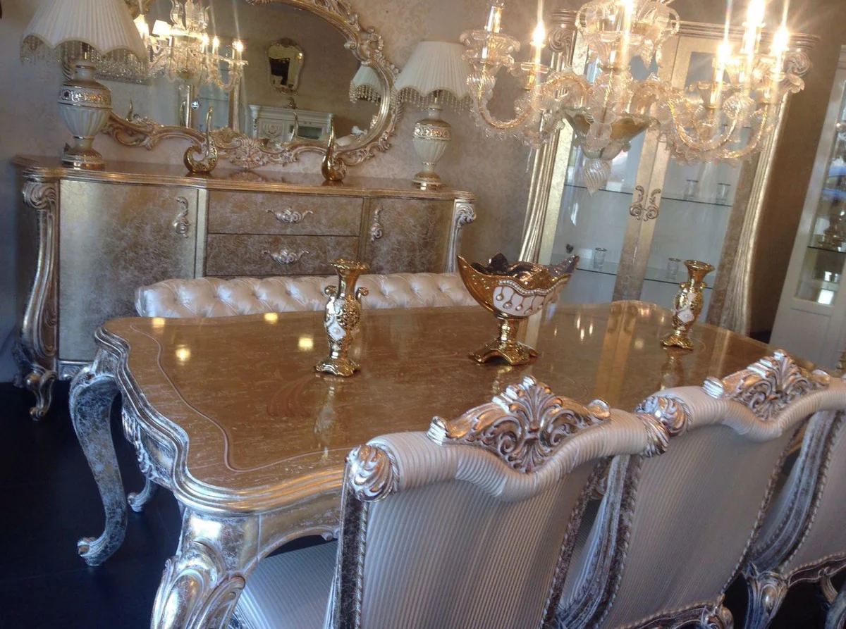 Casa Padrino aparador barroco de lujo oro antiguo 220 x 55 x A. 110 cm - Armario de madera maciza con 2 puertas y 4 cajones - Noble y Magnífico