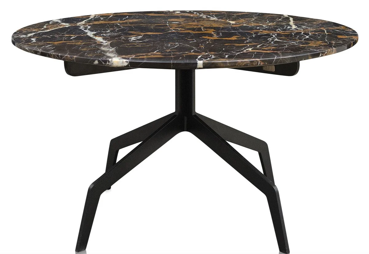 Casa Padrino mesa de centro de lujo negro Ø 70 x H. 40 cm - Muebles de Salón de Lujo