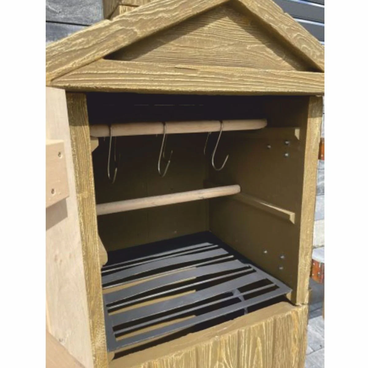 Casa Padrino chimenea de fumar de hormig¨®n de lujo con aspecto de madera marr¨®n / natural A. 132 cm