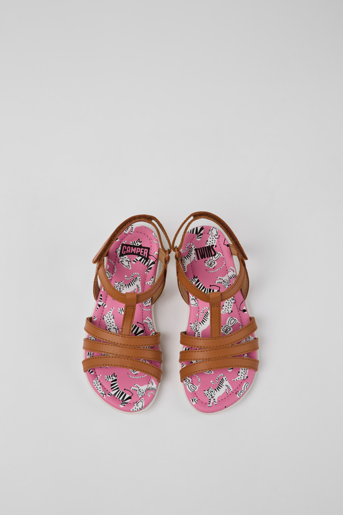 Twins Brown leather sandals for boys
