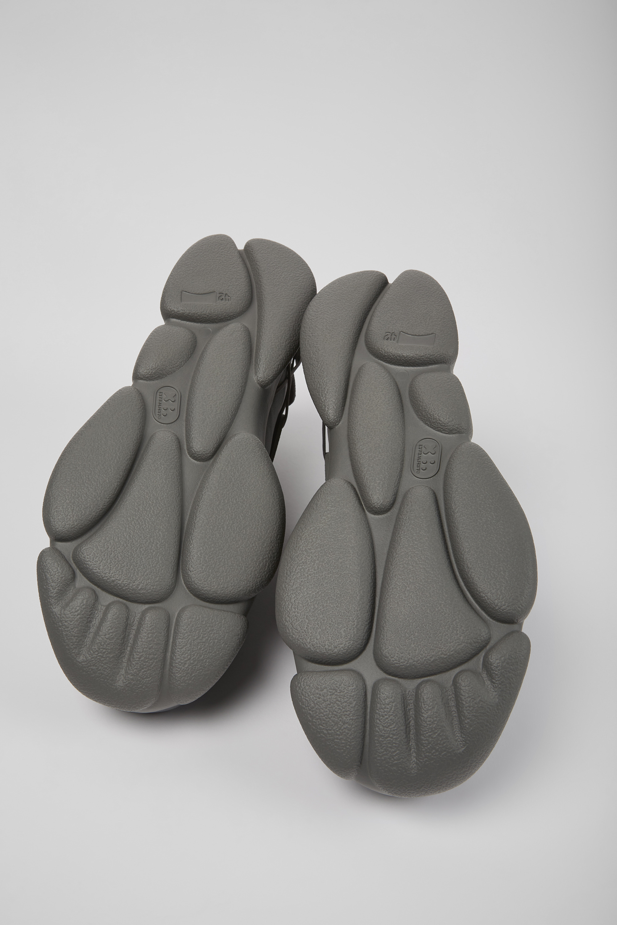 Karst - Gray leather and textile sneakers for men