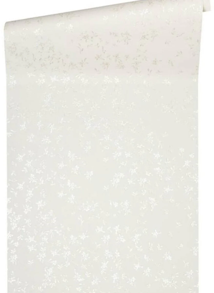 Versace papel pintado de diseño flores barrocos 935852 crema - Papel pintado satín con patrón elegante - Alta Calidad