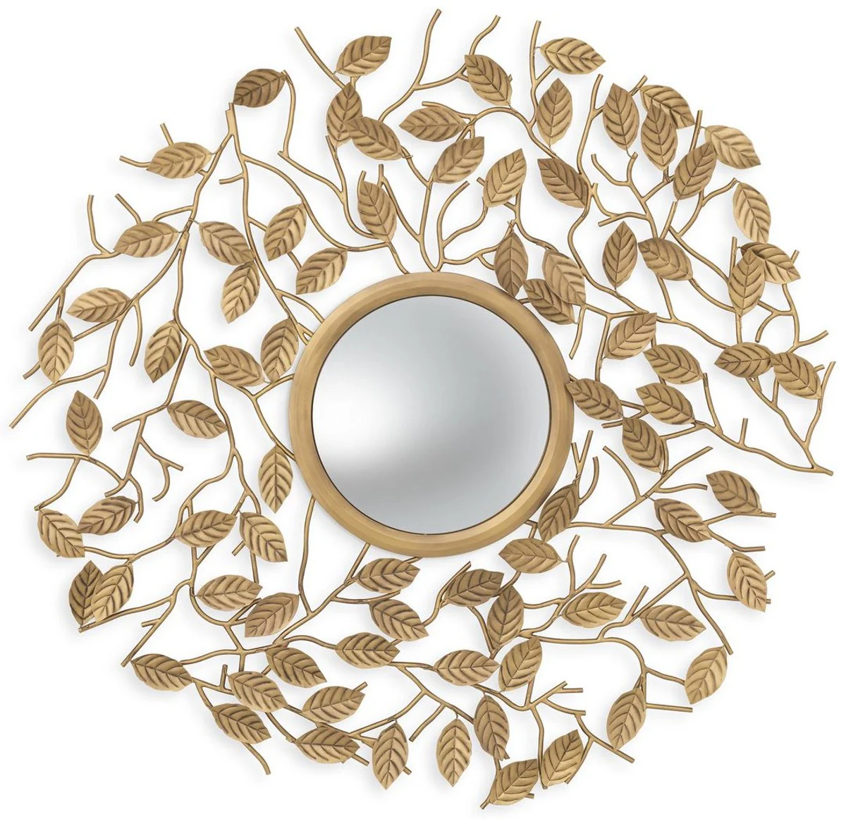 Casa Padrino espejo de lujo lat¨®n vintage ? 130 cm - Espejo de pared redondo convexo - Muebles de Lujo - Colecci¨®n de Lujo