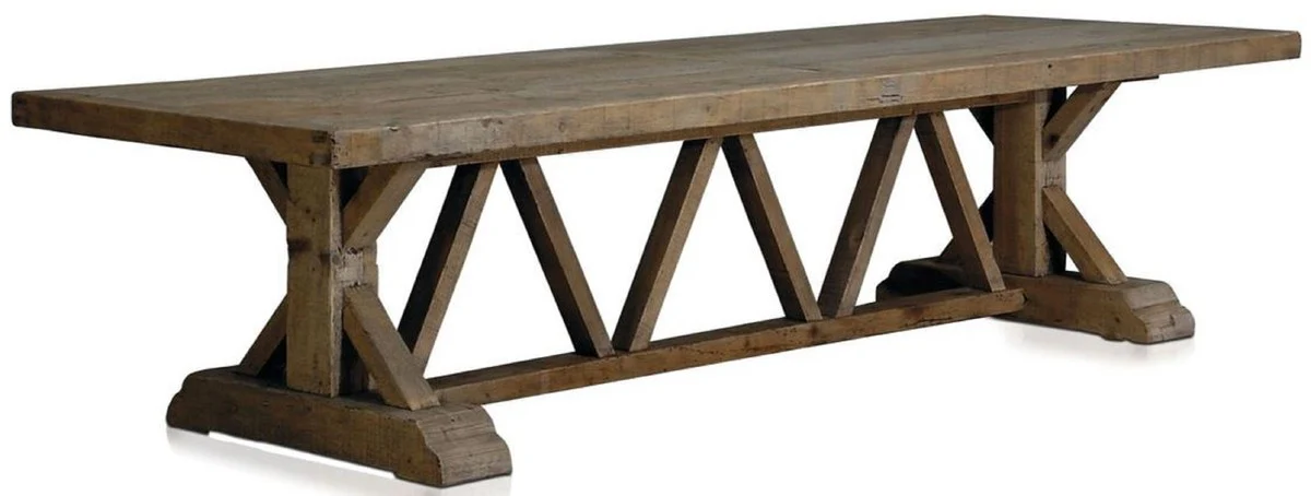 Casa Padrino mesa de comedor da estilo campestre marr¨®n 330 x 110 x A. 77 cm - Mesa de cocina de r¨²stica - Muebles de comedor r¨²sticos - Muebles de comedor de estilo campestre