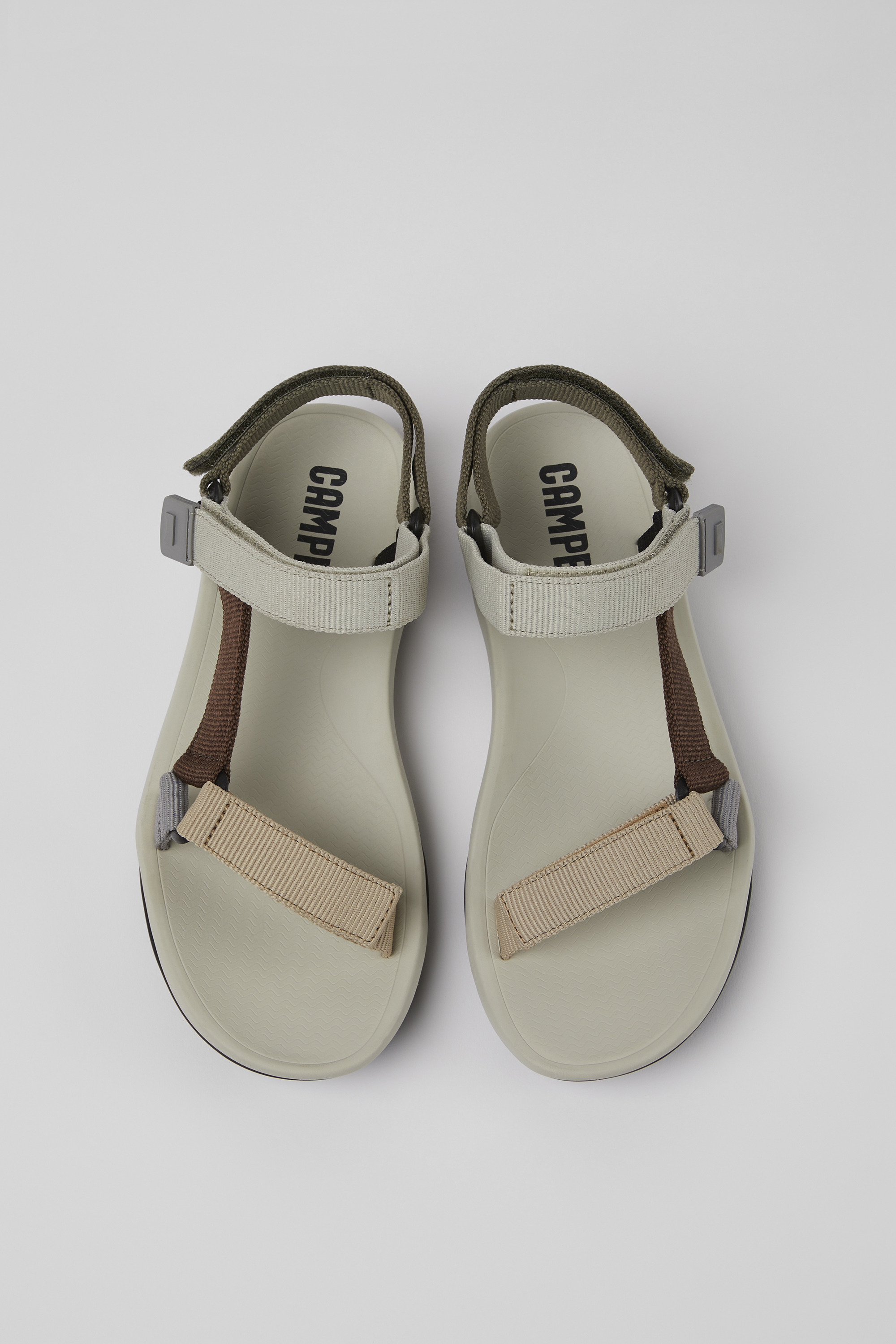 Match - Multicolored textile sandals for women