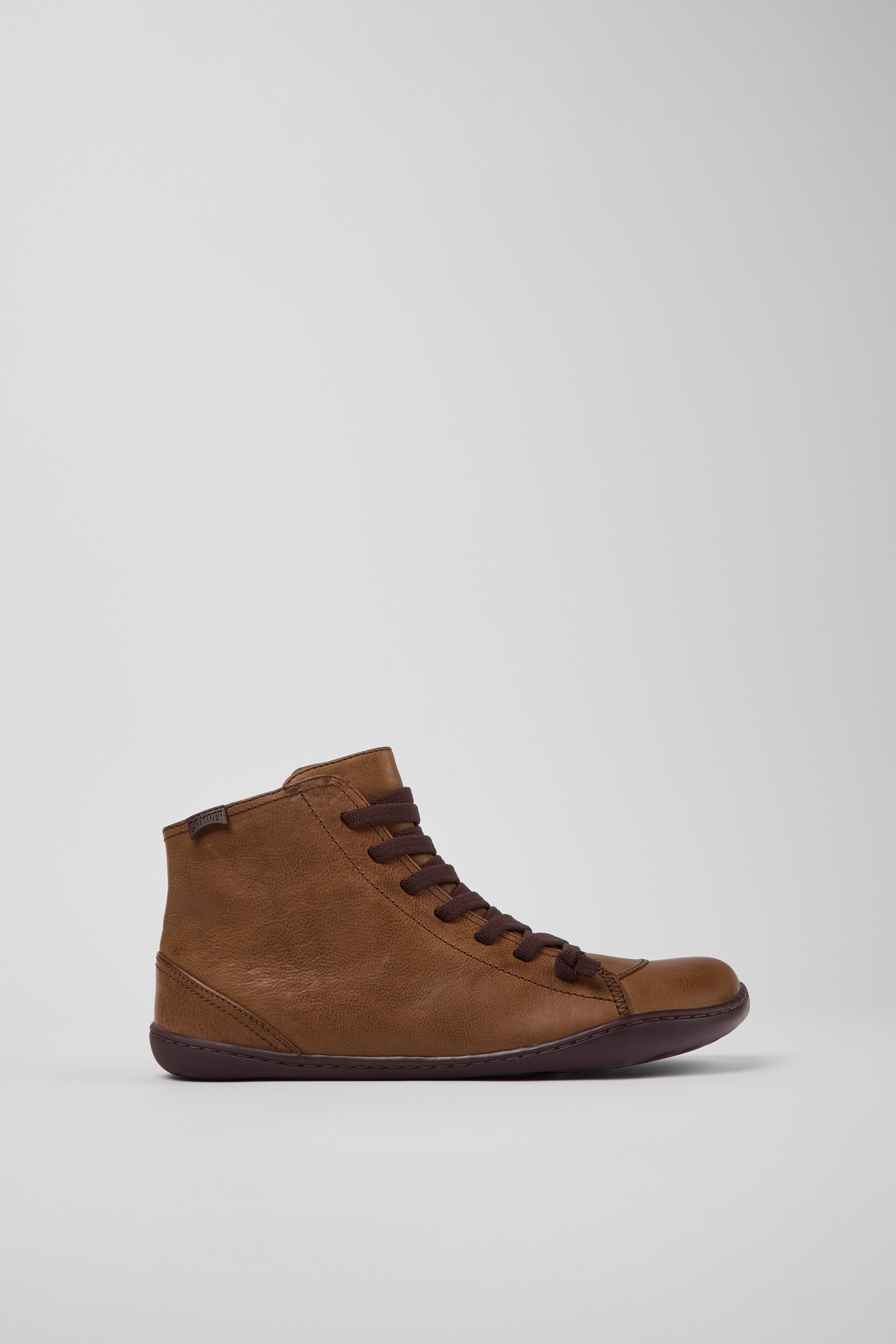 Peu - Brown leather ankle boots for women