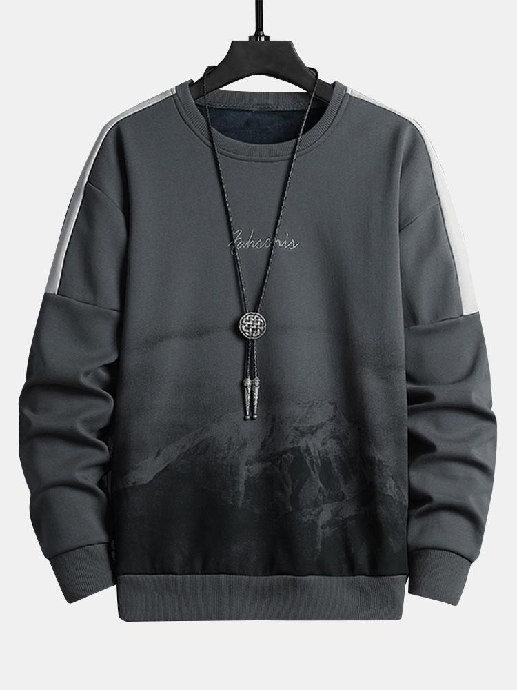 Mountain Graphic Print Crew Neck Sweatshirt