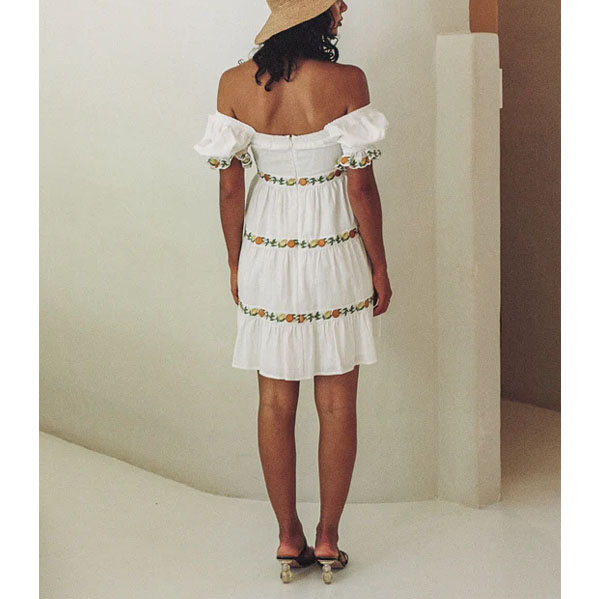 Ladies Western Sweet Strapless Short Dress