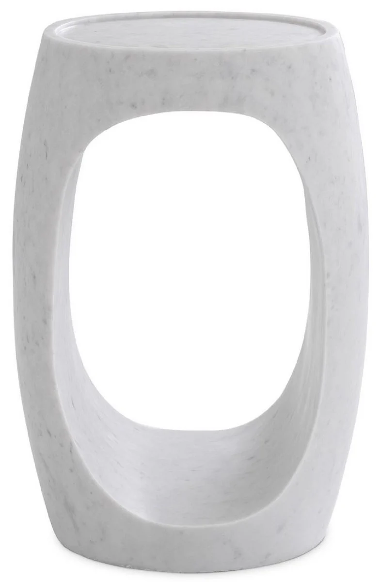 Casa Padrino mesa auxiliar de m¨¢rmol de lujo blanco 37 x 29 x A. 55,5 cm - Muebles de M¨¢rmol - Calidad de Lujo