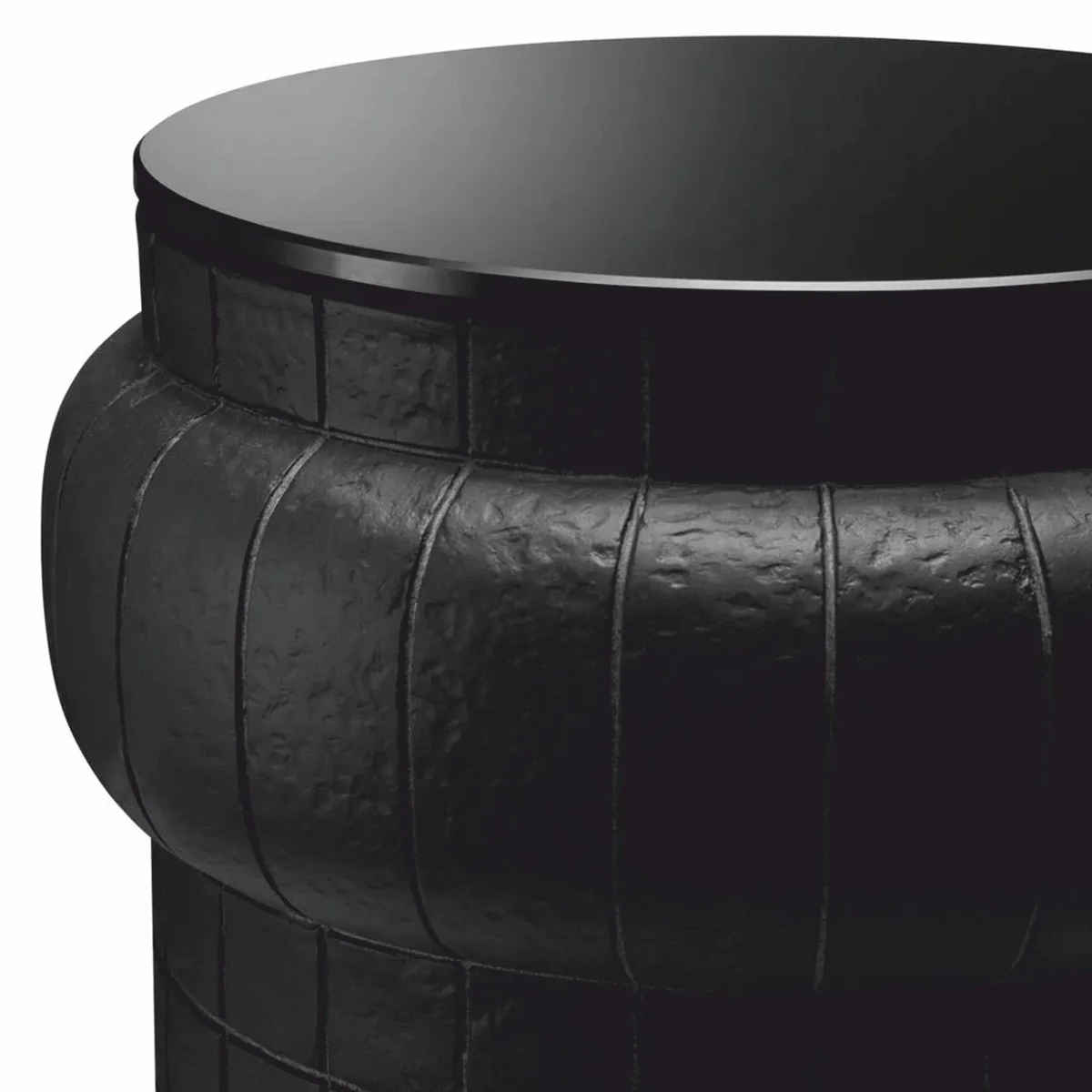 Casa Padrino mesa auxiliar de lujo con tapa de vidrio negro Al. 52 cm - Muebles de lujo