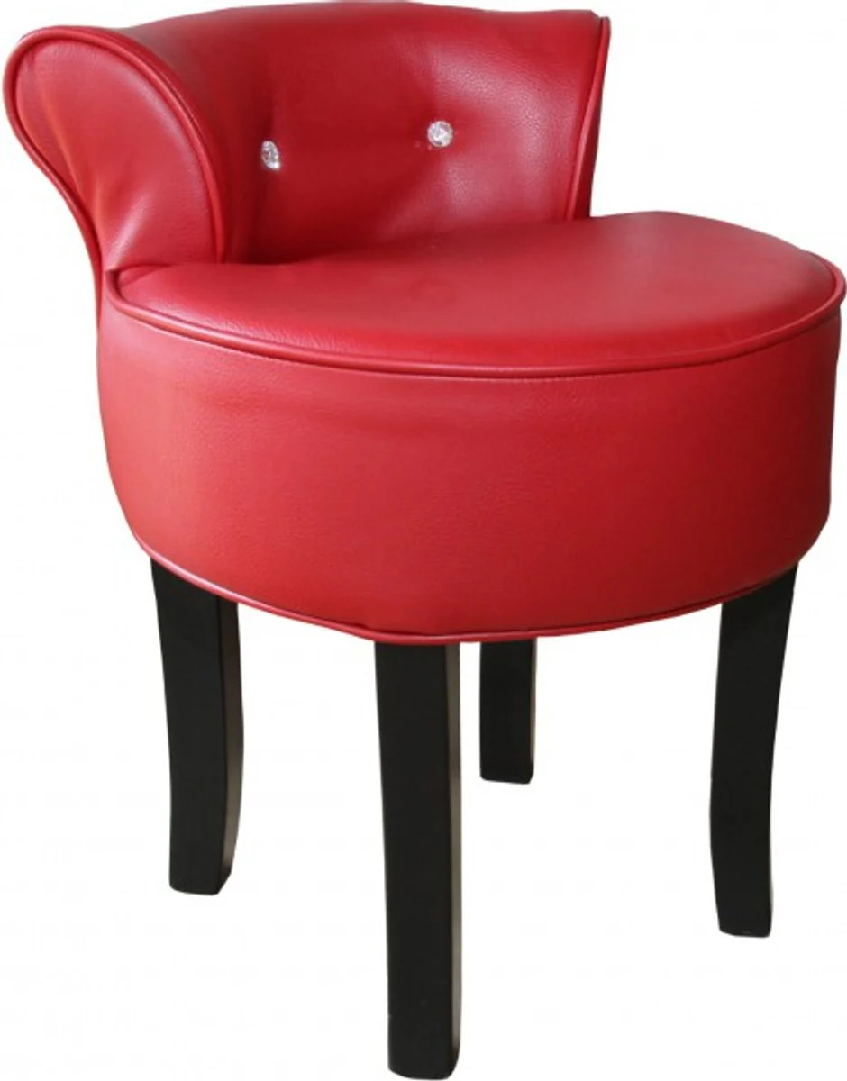 Casa Padrino Dise?o heces Rojo / Negro con piedras Bling Bling - vestidor barroco silla de mesa