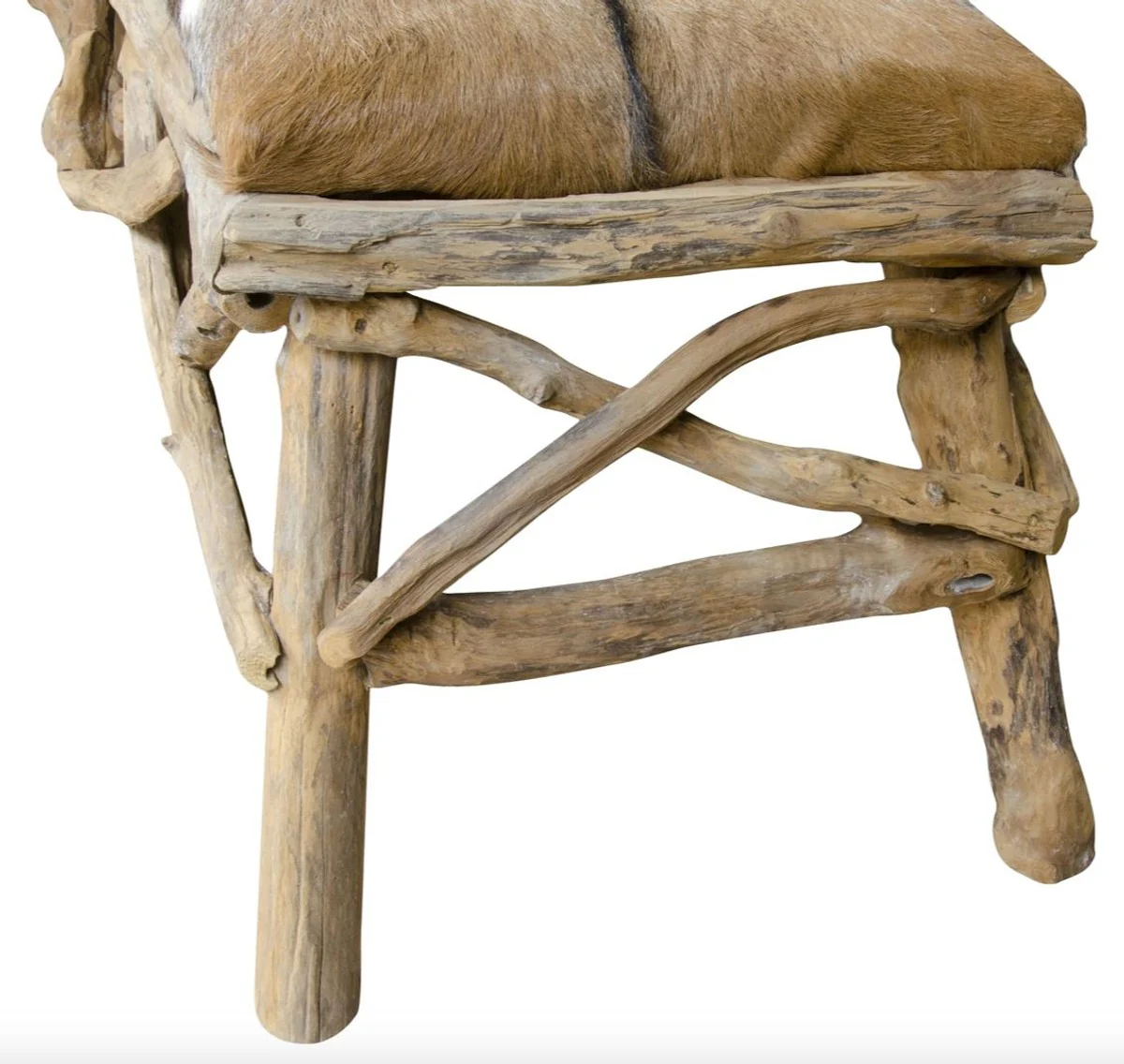 Casa Padrino banco con piel de cabra 160 x 50 x H. 55 cm - muebles de lujo