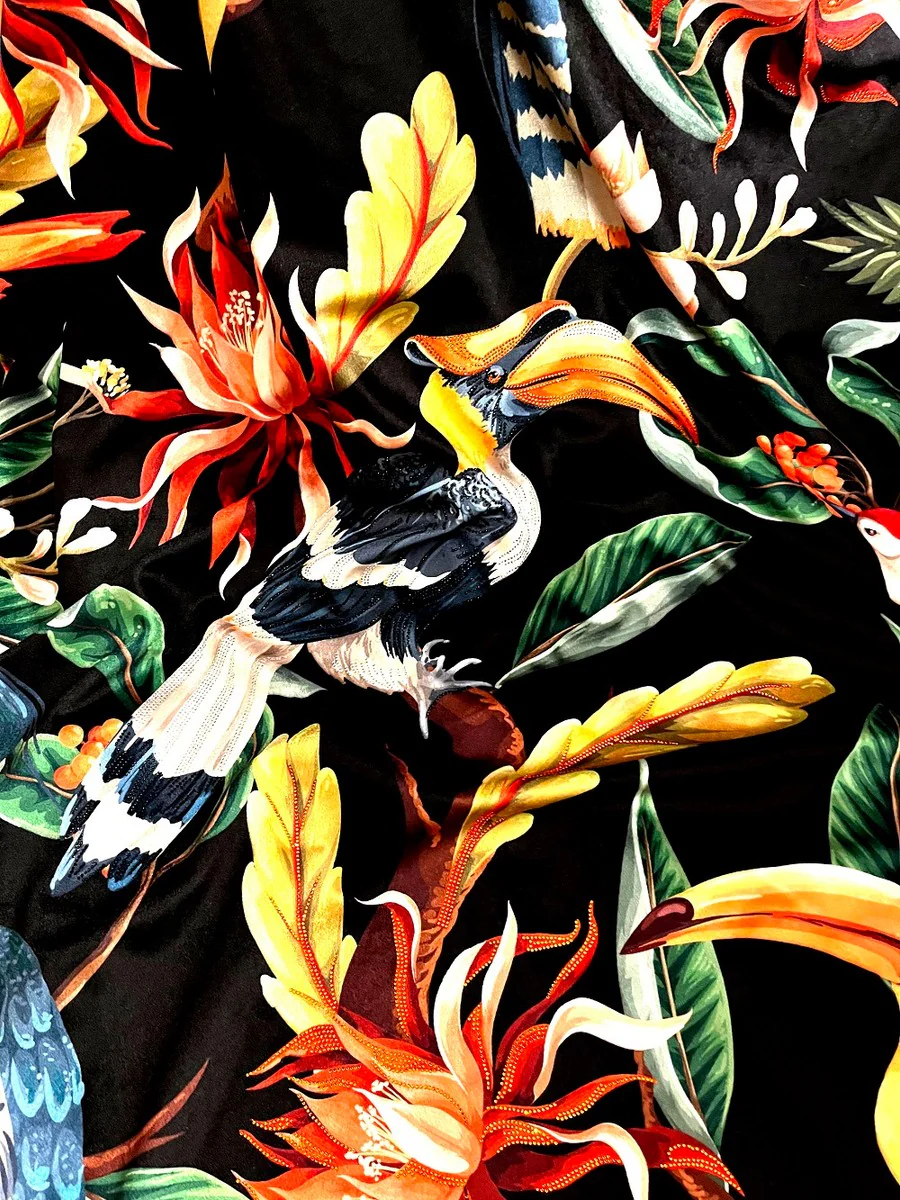 Manta de lujo Pomp??s de Casa Padrino selva negro / multicolor con muchos pedrer¨ªa - Manta Pomp??s dise?ada por Harald Gl??ckler