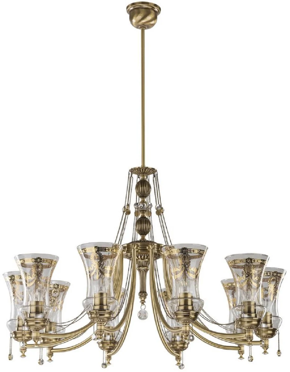 Casa Padrino ara?a de luces de cristal barroco de lujo lat¨®n con p¨¢tina ? 80 cm