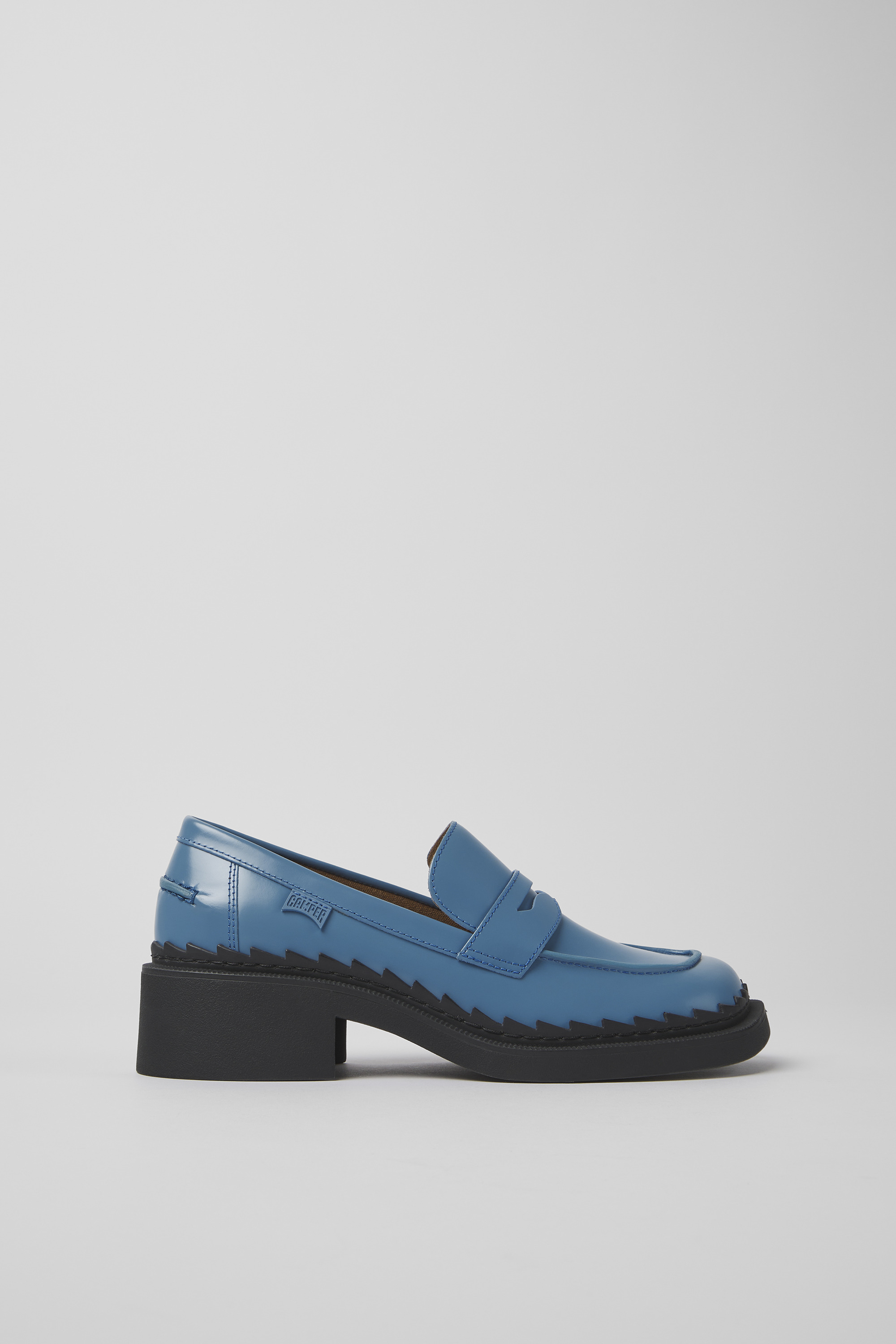 Taylor - Blue leather loafers for women