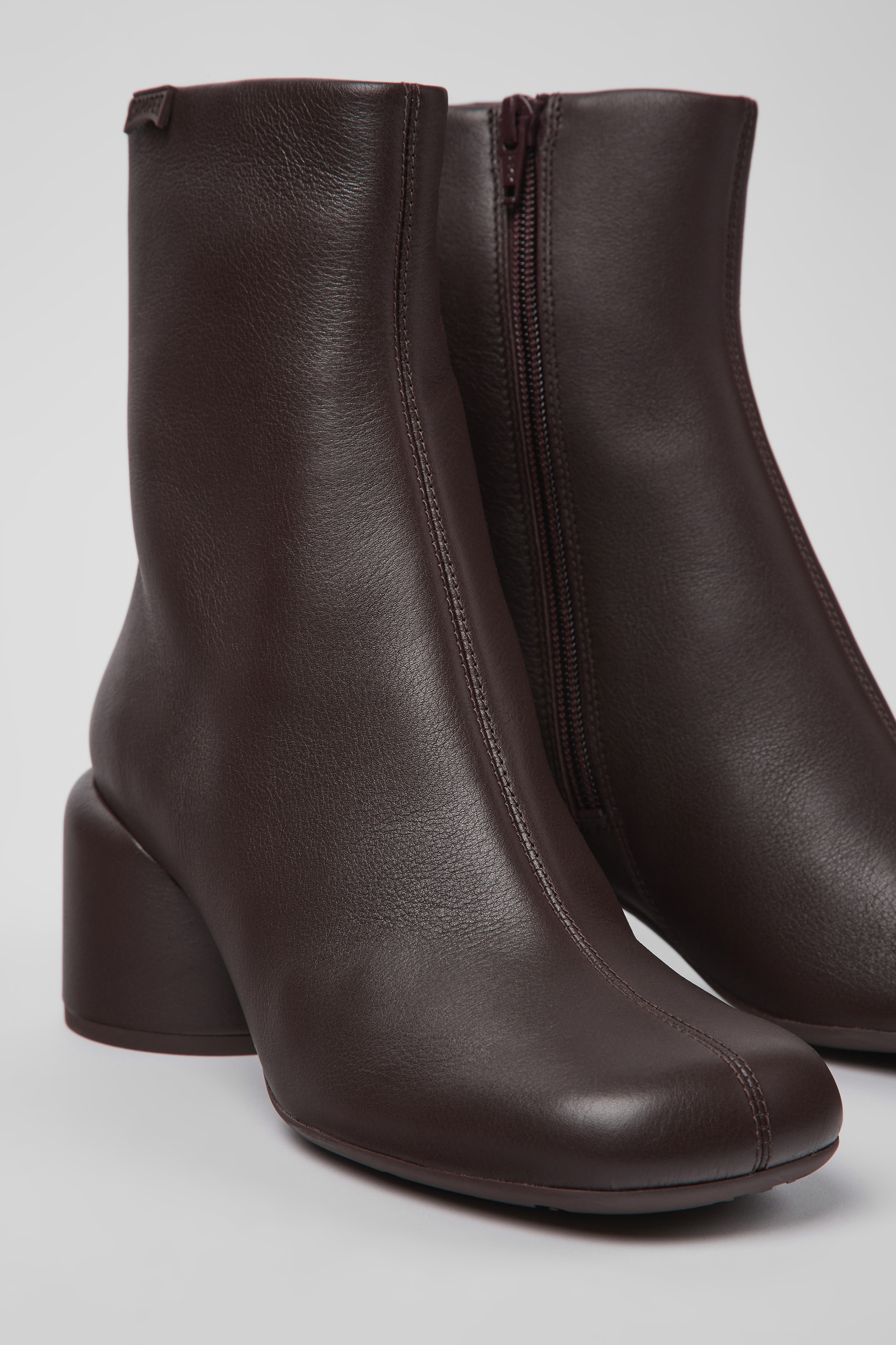 Niki - Burgundy leather boots for women