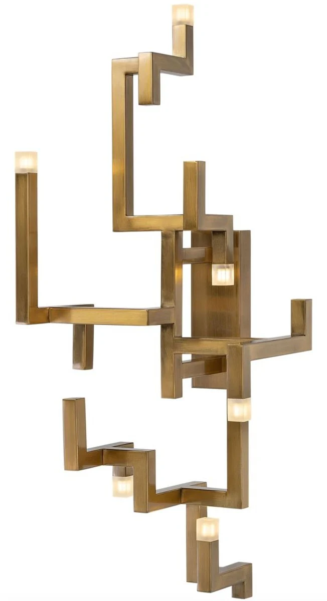 Casa Padrino aplique de pared de lujo LED de acero inoxidable de la sala oro 30,5 x 28,5 x H. 73,5 cm - Aplique de Diseño