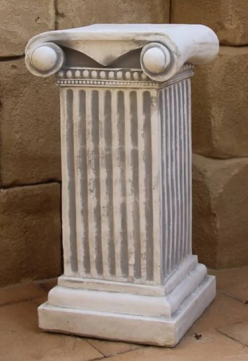 Casa Padrino pilar barroco gris 37 x 38 x A. 71 cm - Magnífica Pilar de Jardín de Estilo Barroco - Decoración Pilar de Piedra - Accesorios de Decoración de Terrazas y Jardines Barrocos