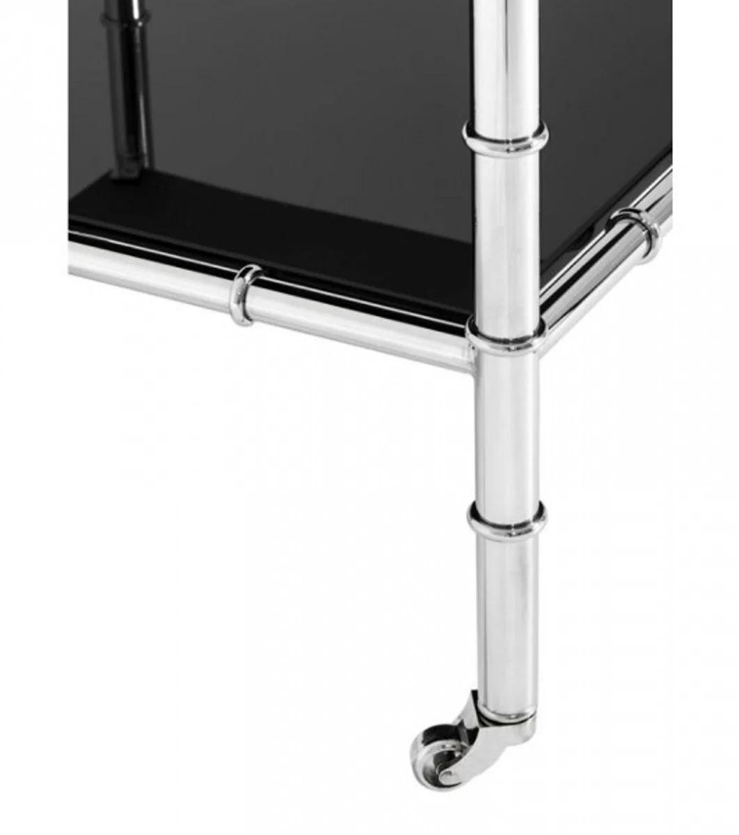 Casa Padrino luxury art deco designer side table with marble top and smoke glass - Luxury Collection