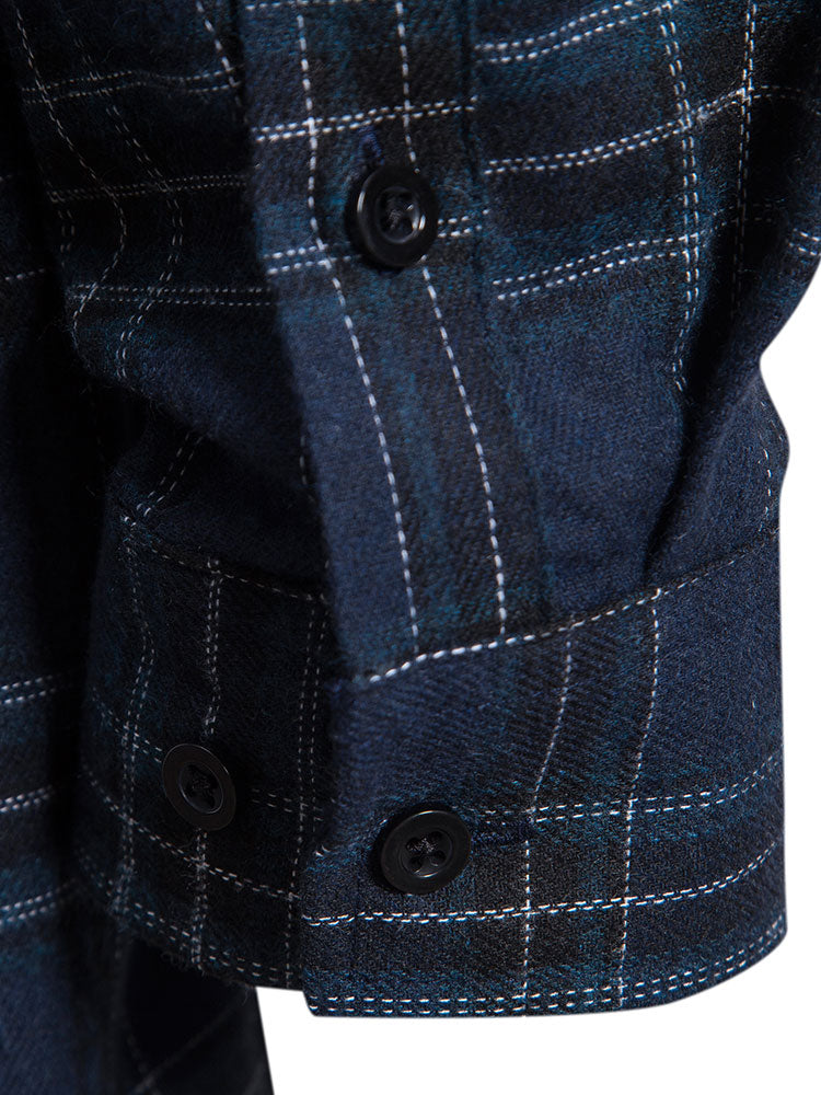 Long Sleeve Plaid Shirt With Pocket