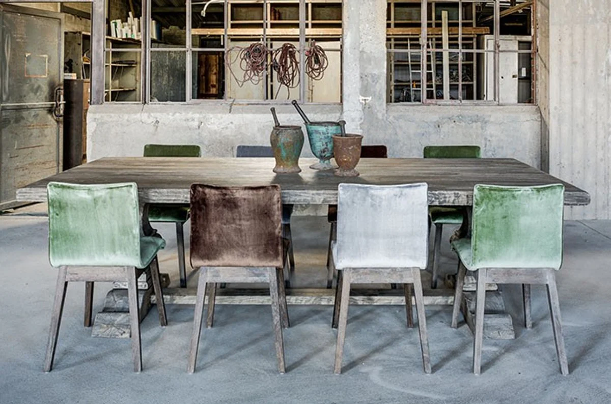 Casa Padrino villa dining Oak Rustic Grey - Baroque table solid oak