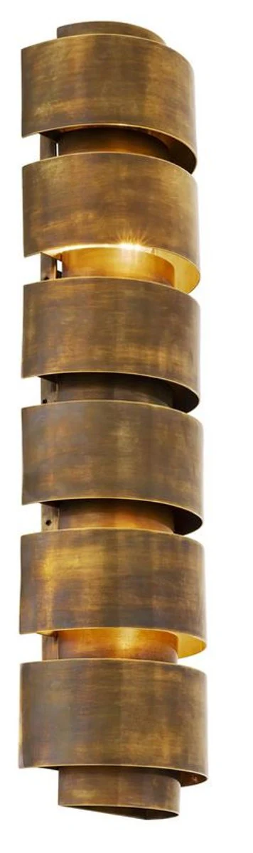 Casa Padrino lámpara de pared de lujo latón vintage 17 x 11,5 x H. 65 cm - Lámpara de pared de salón - Lámpara de pared de hotel - Lámpara de pared de restaurante - Iluminación de lujo