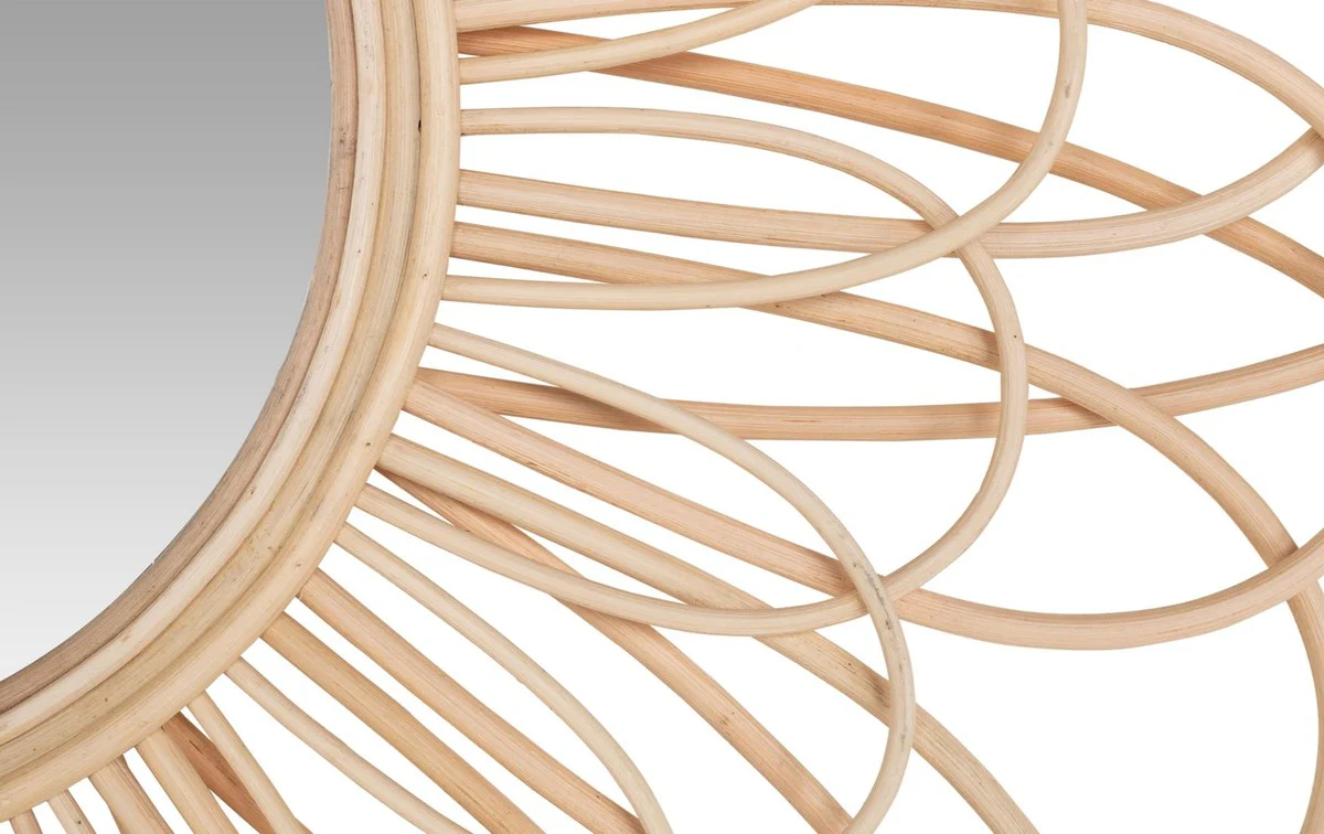 Casa Padrino espejo rat¨¢n dise?ador colores naturales ? 85 cm - Espejo de Pared en Dise?o Floral