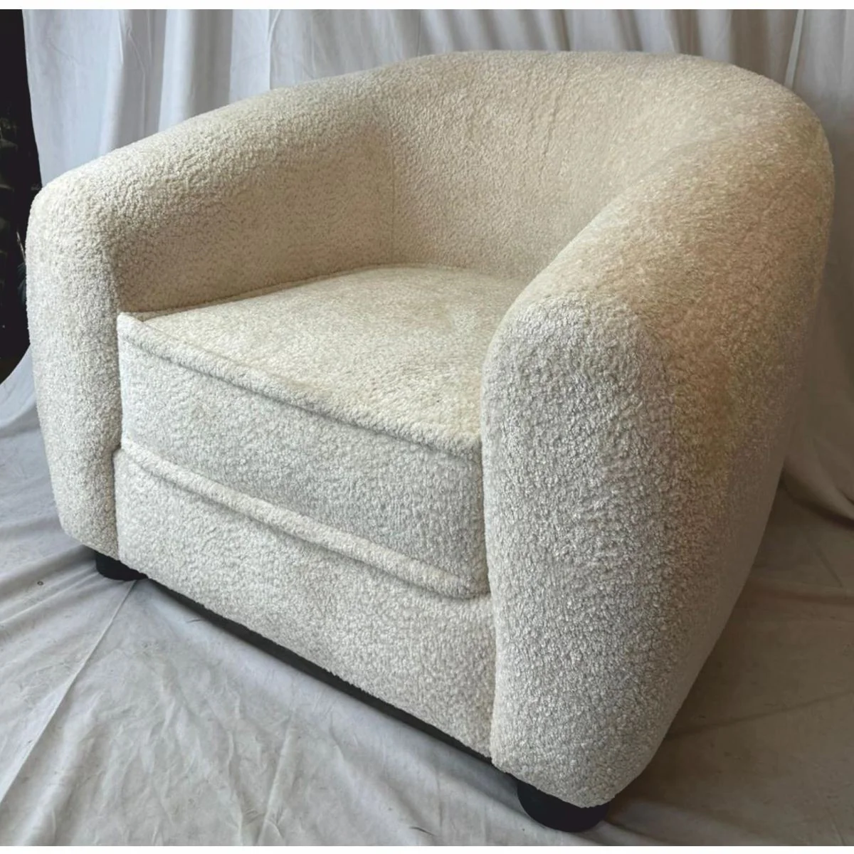 Casa Padrino sill¨®n de lujo crema / negro 110 x 95 x A. 70 cm - Muebles de sal¨®n