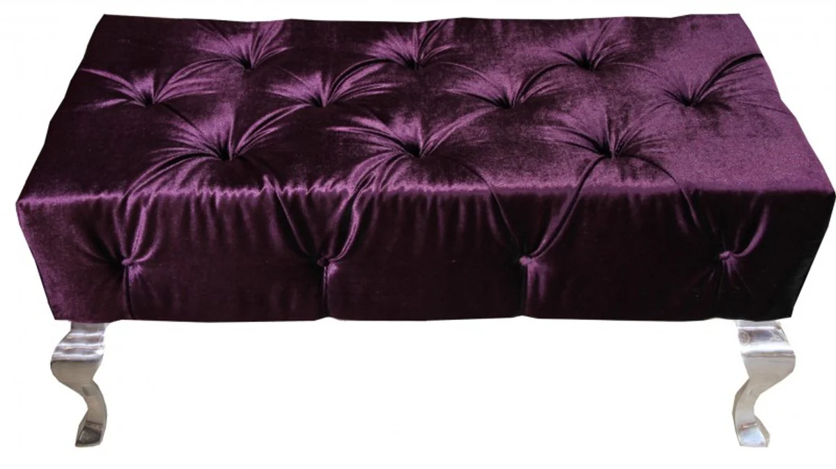 Casa Padrino de lujo heces barroca púrpura / plata - Banco de diseñador - taburetes - calidad de lujo