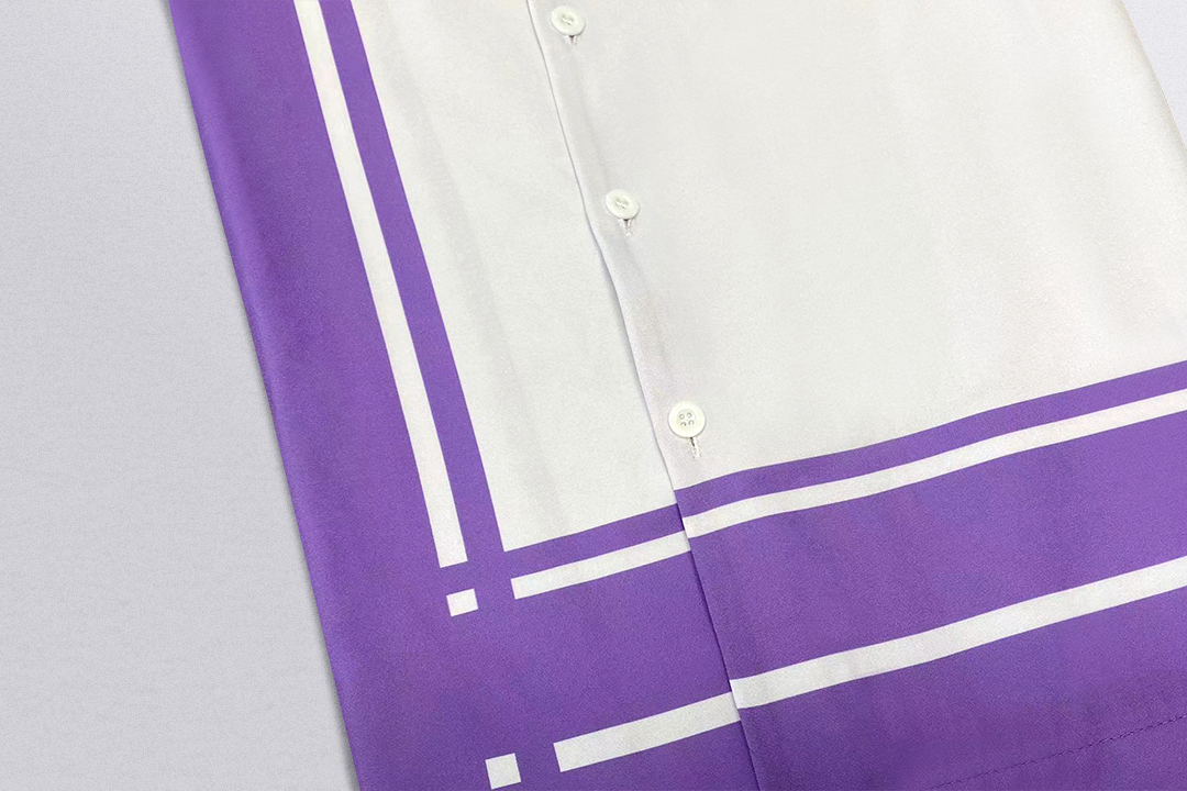 Purple Panel Print Short Sleeve Walking Suit