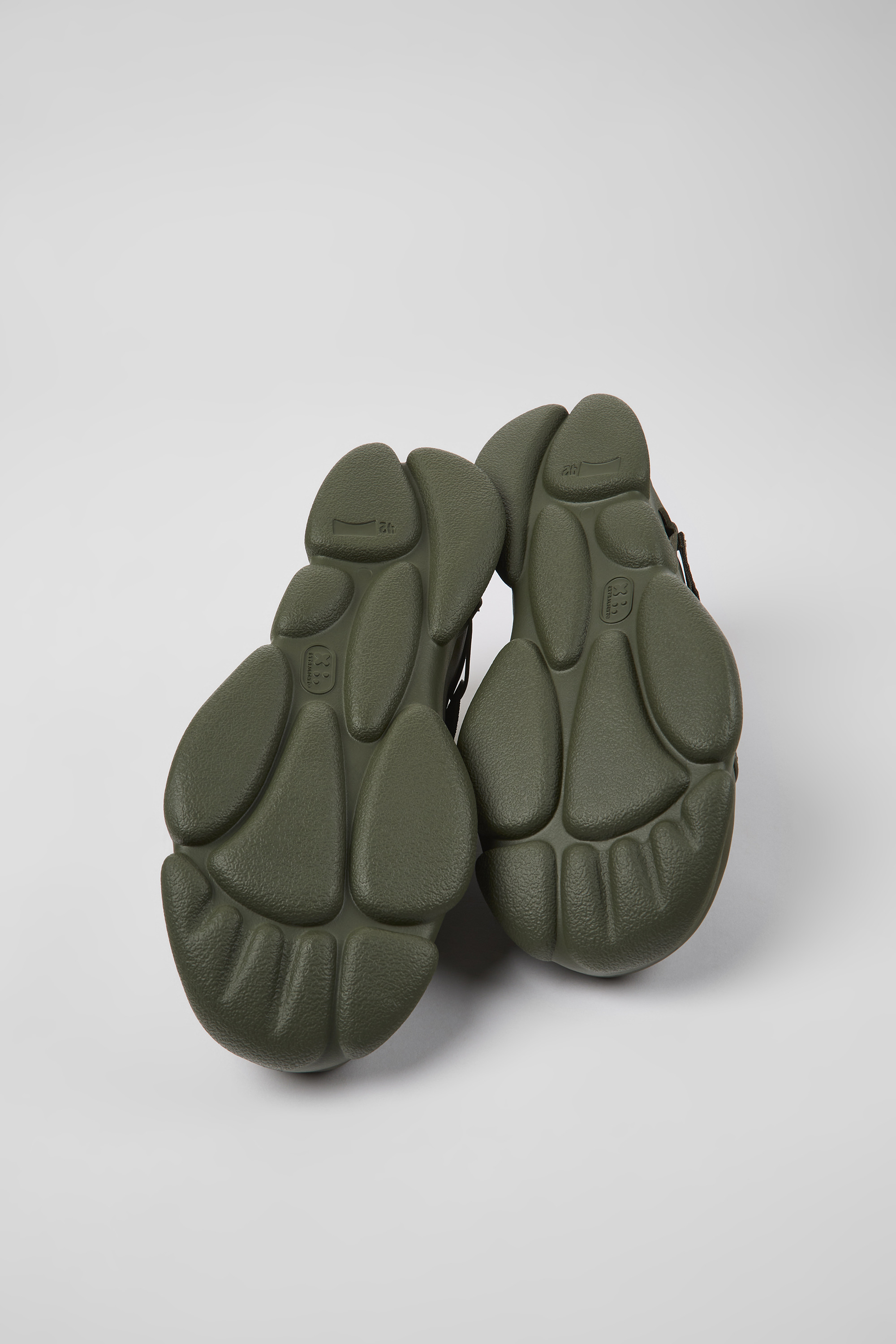 Karst - Green leather and textile sneakers for men