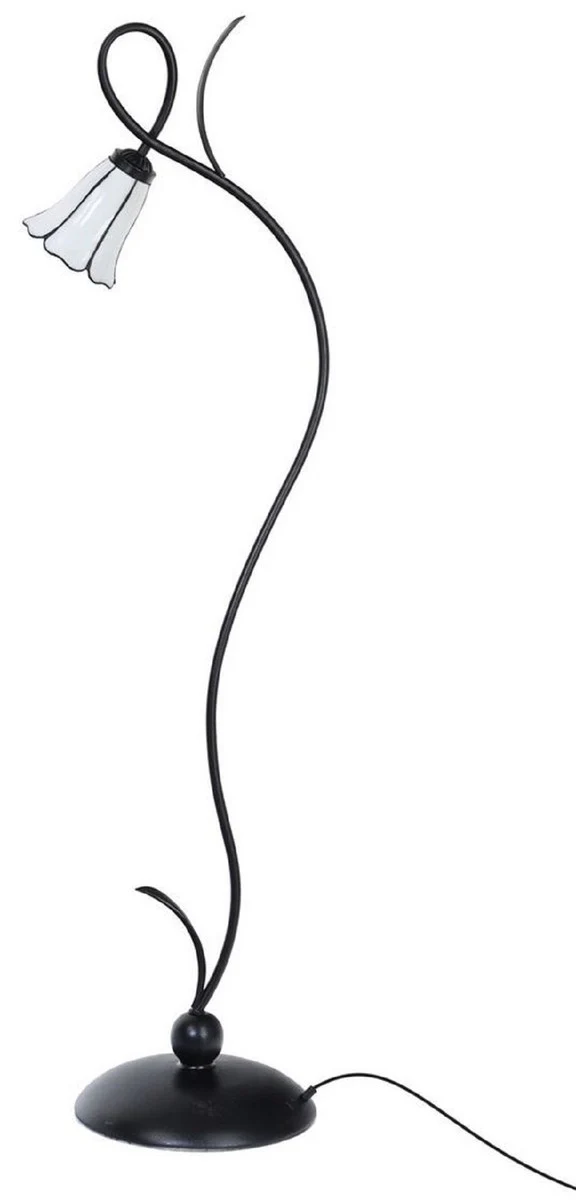 Casa Padrino L¨¢mpara de Pie Art Deco Tiffany Negro / Blanco A. 160,5 cm - Tiffany Lamps