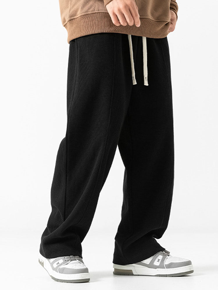 Straight Leg Relaxed Fit Waffle Pants