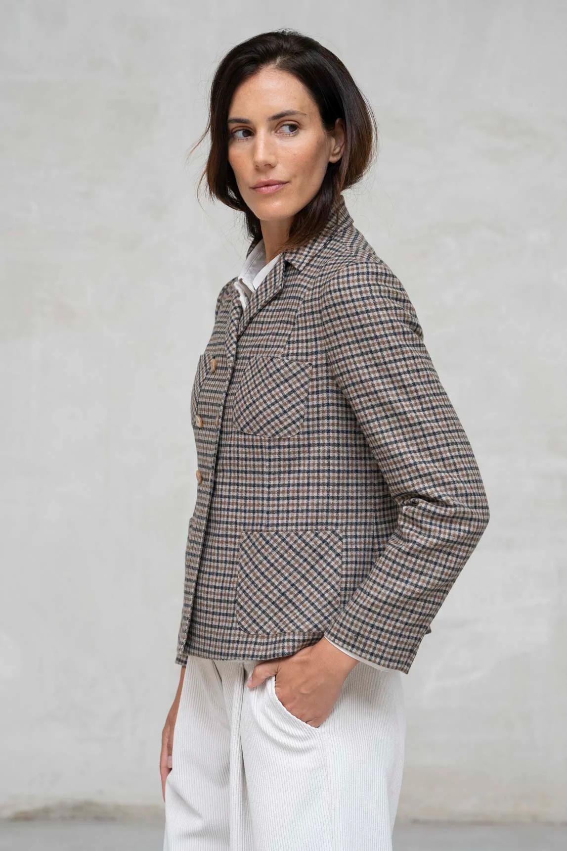 Rivera-spain Chaqueta Verona cuadros beige