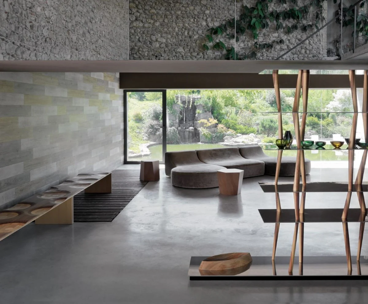 Casa Padrino Banco de Lujo Marrón / Natural 200 cm - Hecho en Italia