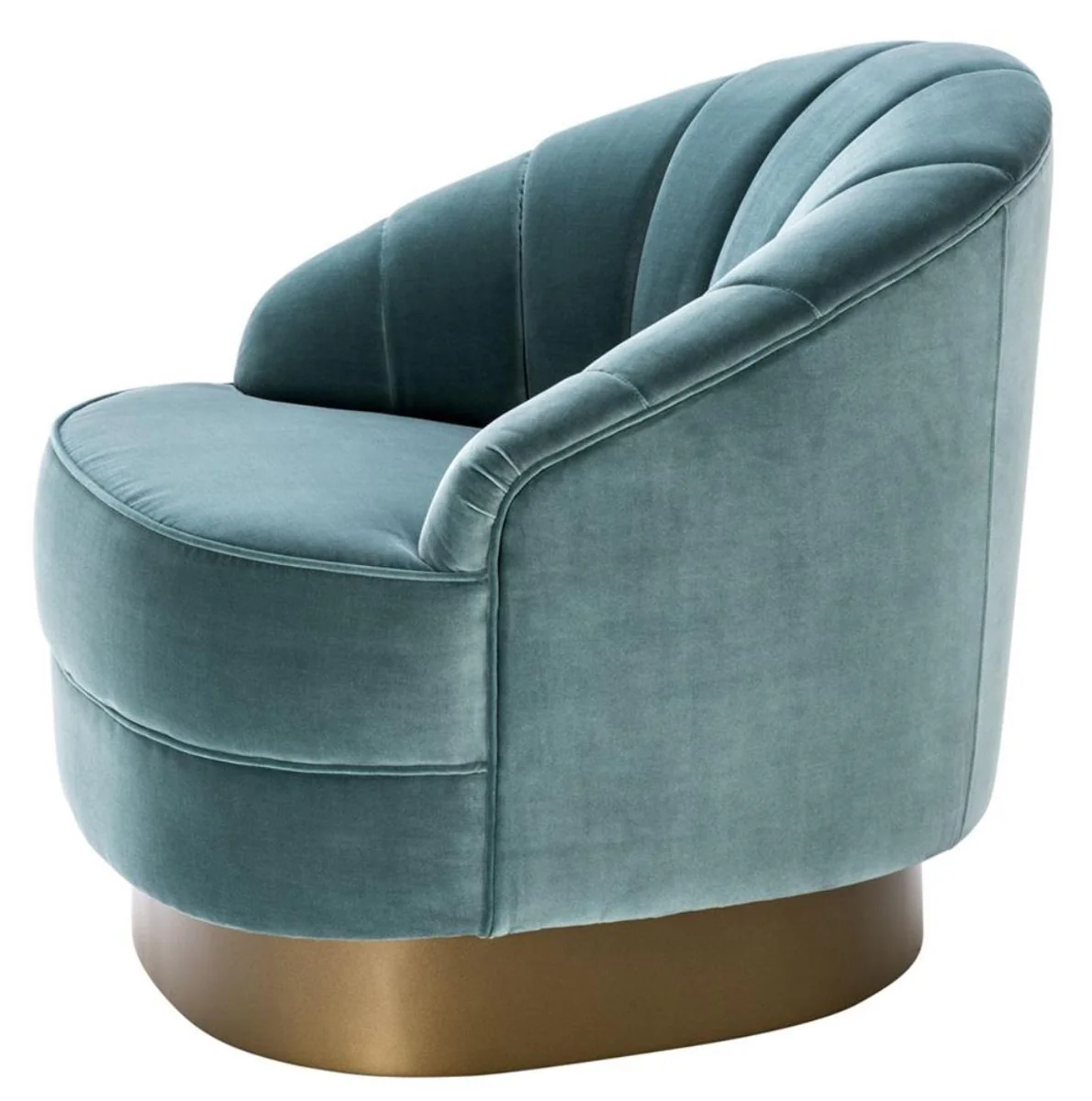 Casa Padrino sillón de lujo turquesa oscuro / oro mate 77 x 80 x H. 78 cm - Mobiliario de Hotel