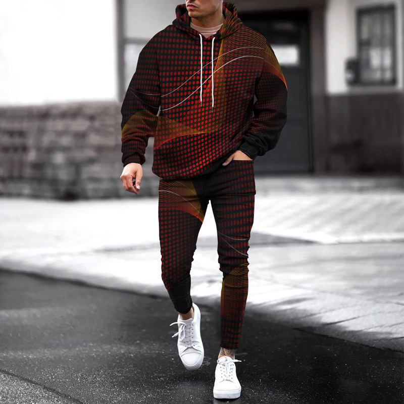 Men's Personalized Printed Hoodie Set 035