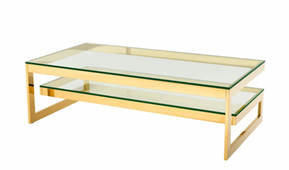 Casa Padrino Art Deco luxury coffee table gold finish - living room coffee table - Hotel Furniture