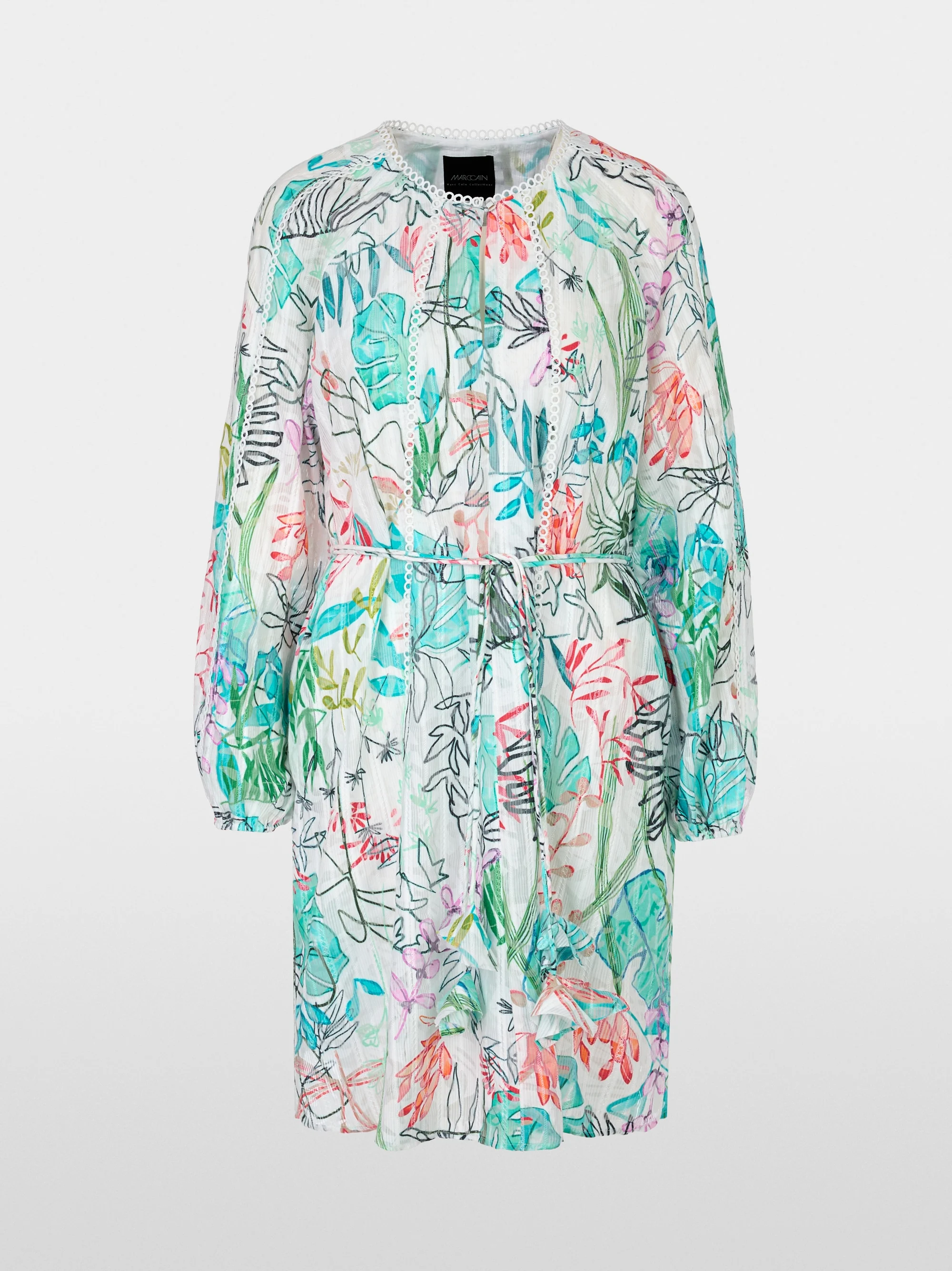 Marc-Cain Midi dress in transparent tulle lace