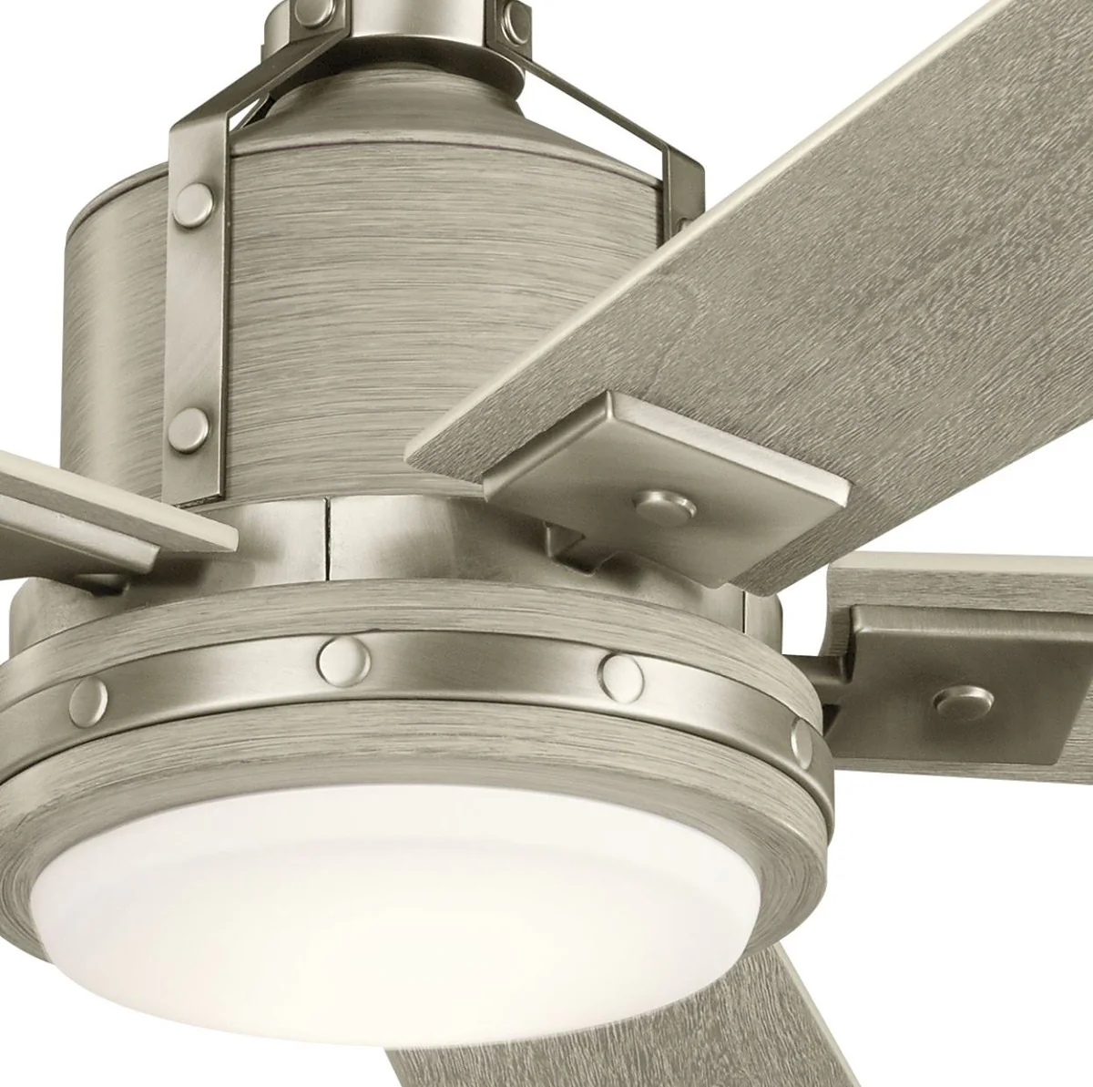 Casa Padrino ventilador de techo de lujo plata / gris 132 x A. 43 cm - Ventilador moderno regulable con iluminación LED y control remoto - Accesorios de Lujo