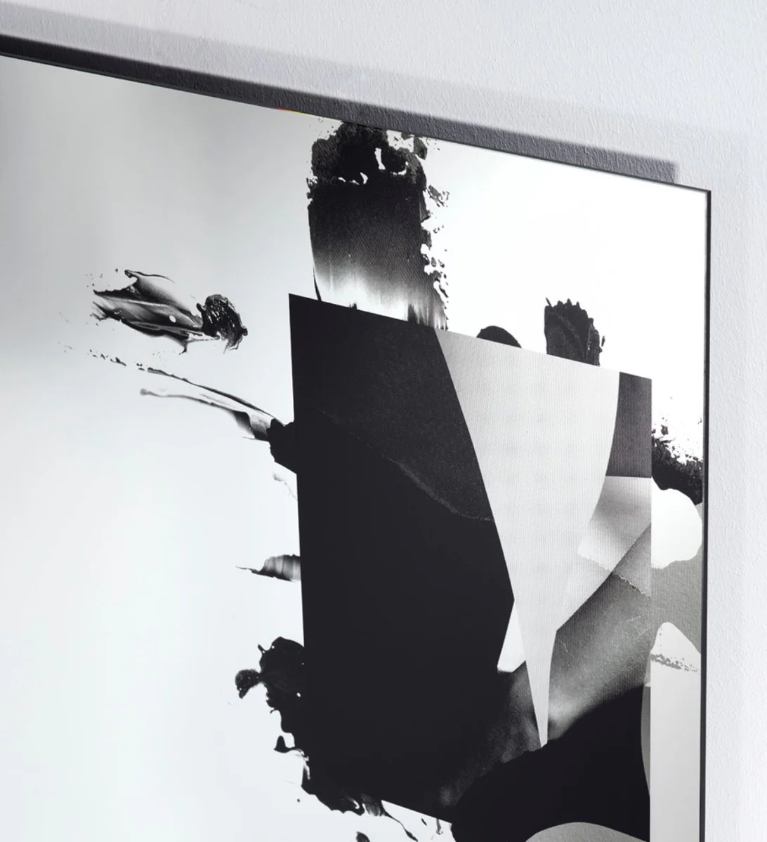 Casa Padrino espejo de pared del sal¨®n de dise?o negro 70 x H. 105 cm - Muebles de Lujo