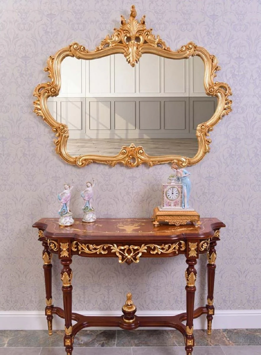 Casa Padrino espejo barroco de lujo oro 133 cm - Espejo de pared estilo barroco - Hecho en Italia