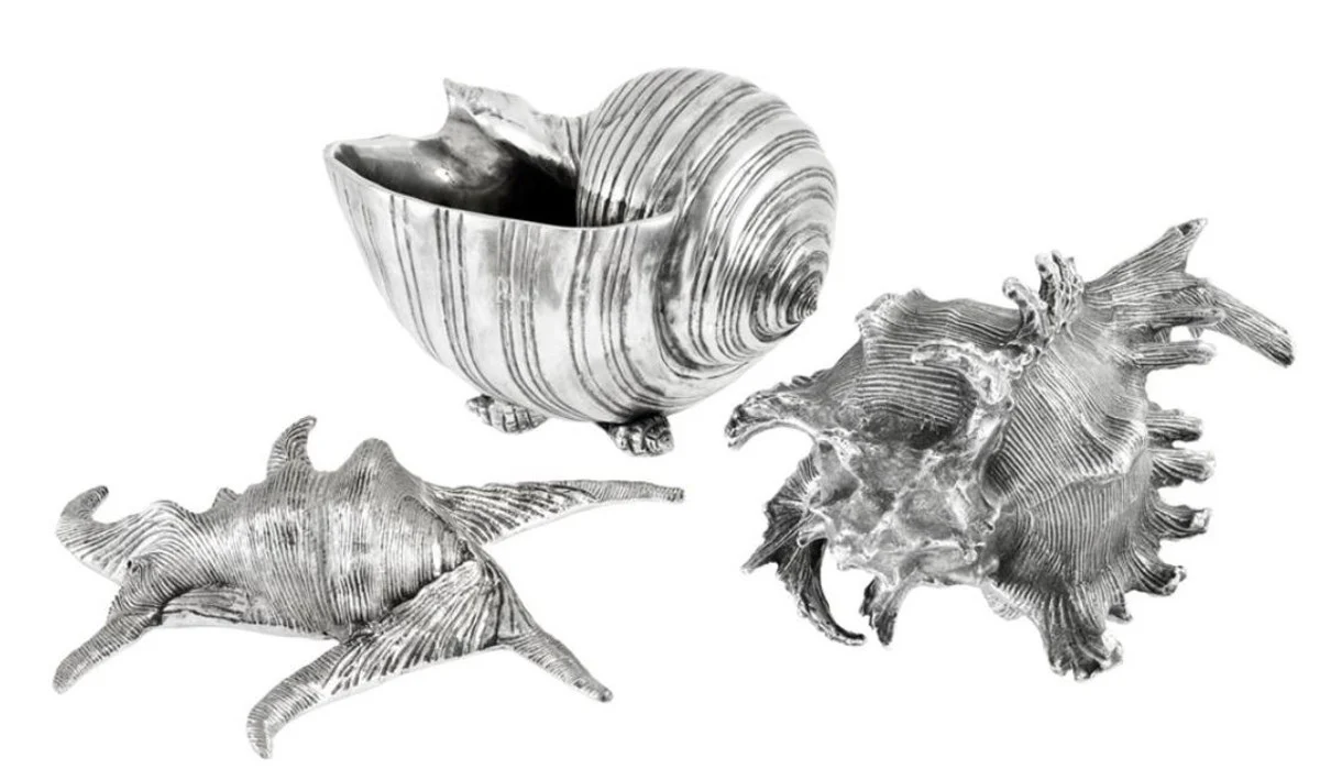 Casa Padrino lujo conchas de mar de plata antigua - Deco Set de 3