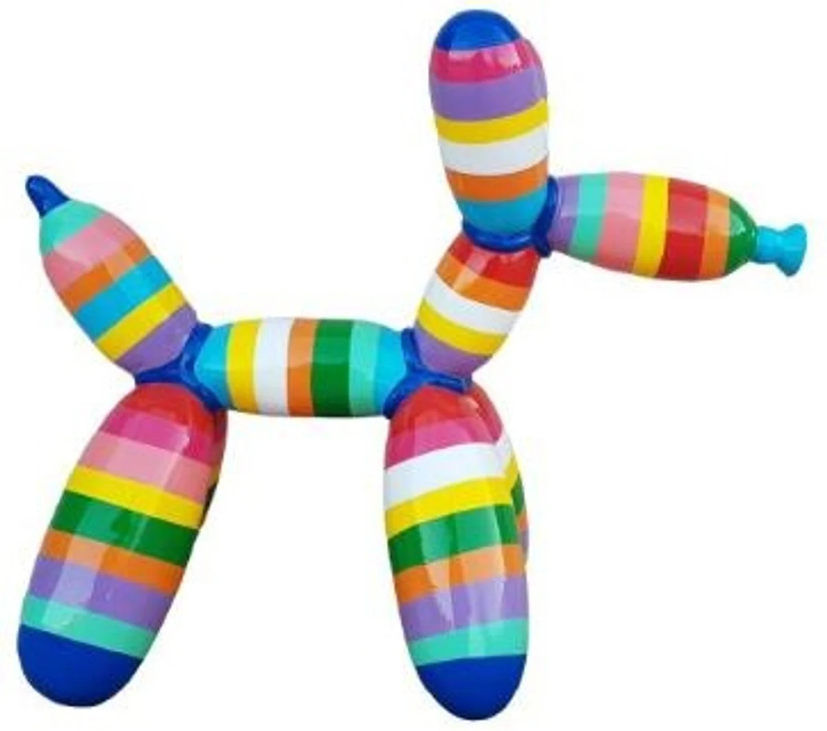 Casa Padrino escultura de decoración de diseño globo perro multicolor rayas 62 x A. 57 cm - Figura animal decorativa - Figura decorativa resistente a la intemperie