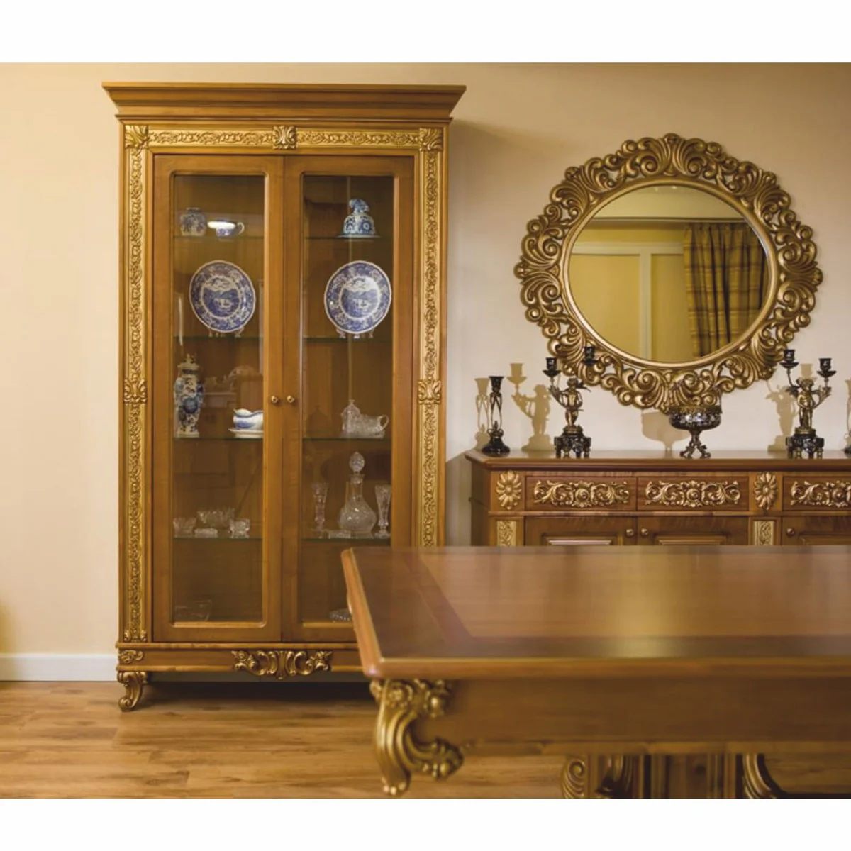 Casa Padrino vitrina barroco de lujo marr¨®n / oro 122,5 x A. 218,5 cm - Muebles barrocos