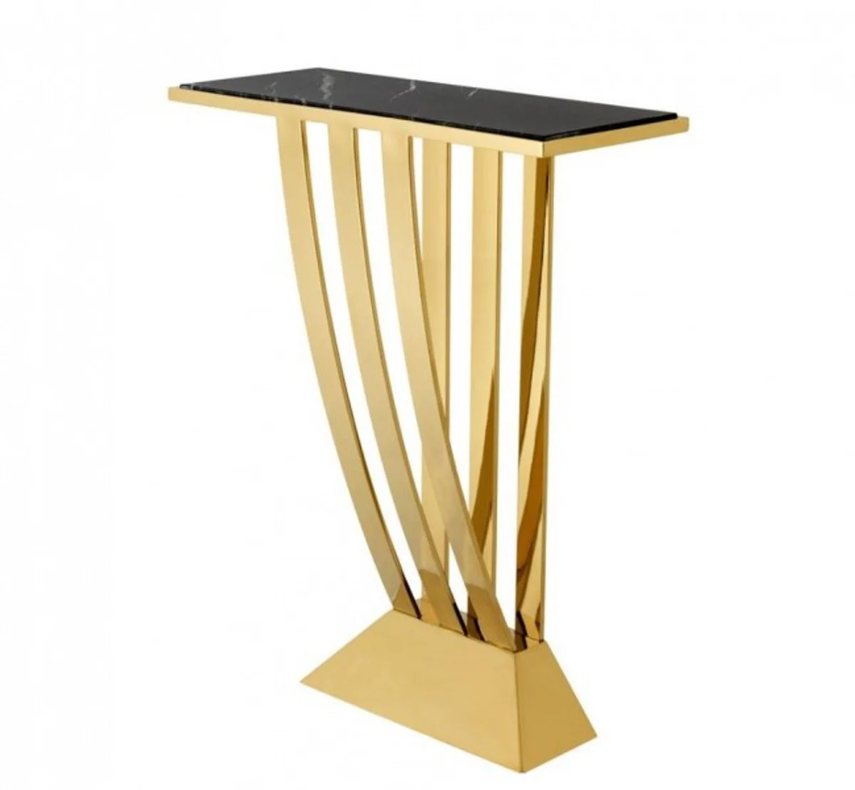 Casa Padrino luxury console table gold with black marble top - Art Deco Furniture