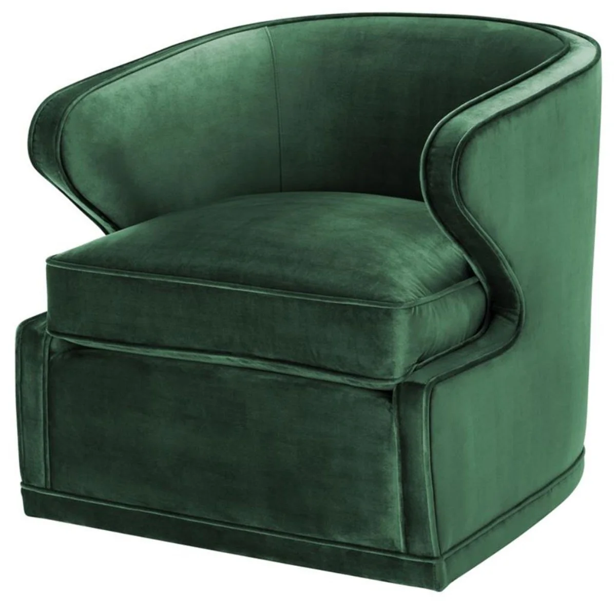 Casa Padrino sillón de sala de estar / sillón giratorio verde 75 x 80 x H. 73 cm - Muebles de Salón de Lujo